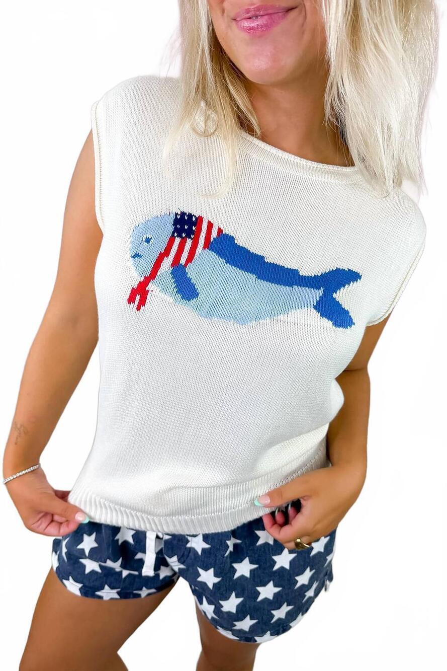 NEW SUNDAY EDITION one nation under the sea sweater in white